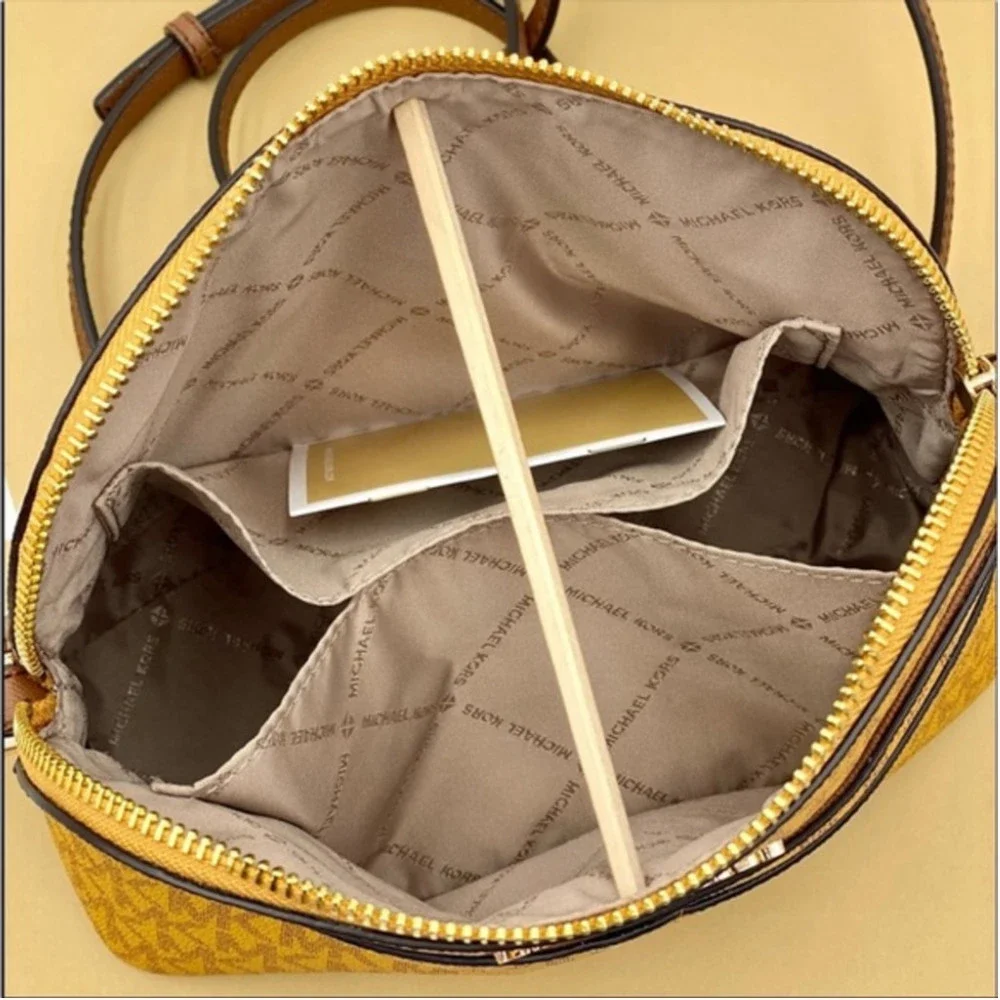 New Michael Kors Dome Crossbody Bag Marigold - Picture 8 of 11